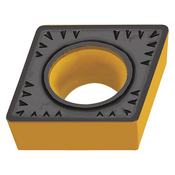 Diamond Turning Insert, Diamond, 3/8 in, CCMT, 80  Degrees, 1/32 in, Carbide