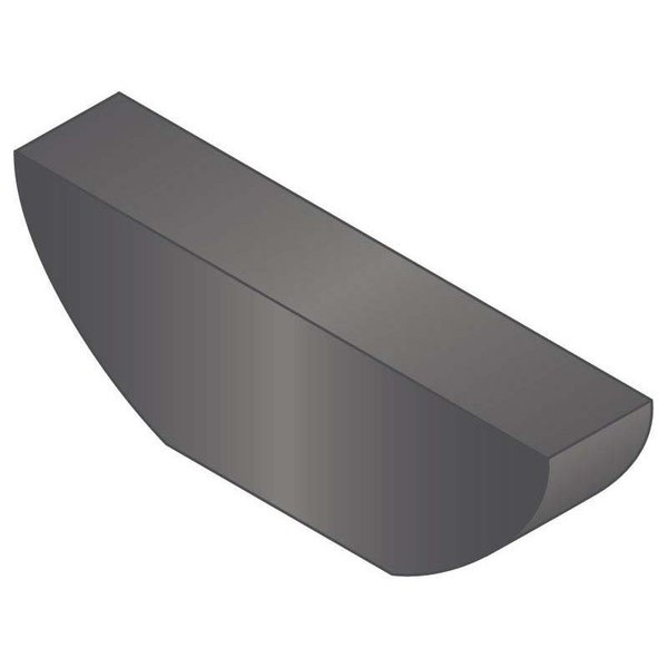 Woodruff Key, 5/32 x 5/8 in Key Size, 505 SAE Number, 1/4 in H, Alloy Steel Plain