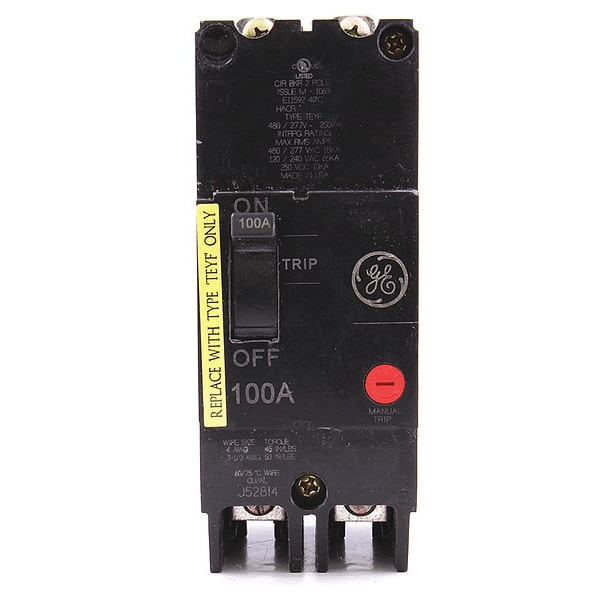 Molded Case Circuit Breaker, 100 A, 277/480V AC, 2 Pole, Bolt On Panelboard Mounting Style