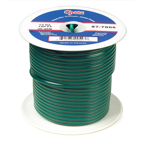 Primary Wire, 14 Gauge, Green, 25 ft.