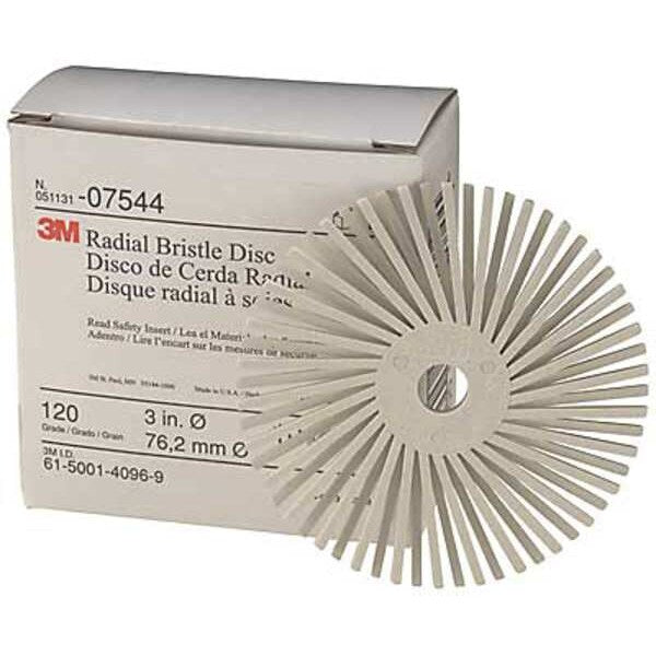 Radial Bristle Disc, TA, 3In Dia, 120G, PK40
