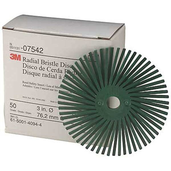 Radial Bristle Disc, TA, 3 In Dia, 50G, PK40