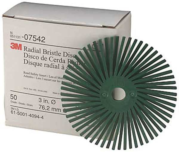 Radial Bristle Disc, TA, 3 In Dia, 50G, PK40
