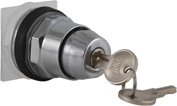 Non-Illum Selector Swtch, 30mm, 2 Pos, Keyd
