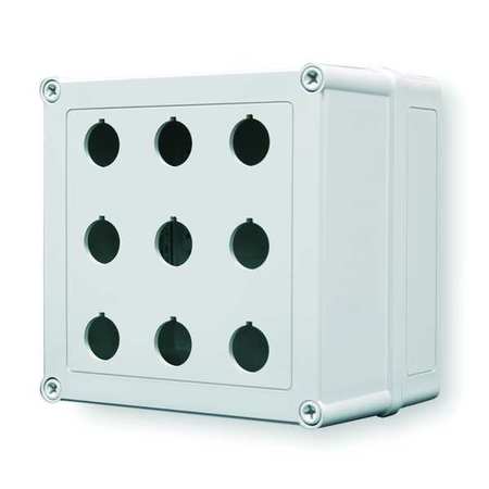 Pushbutton Enclosure, 22mm, 9 Hole, Plastic