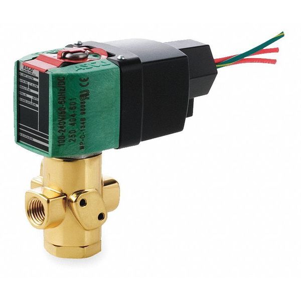 100/240V AC Brass Solenoid Valve, Universal, 1/4 in Pipe Size