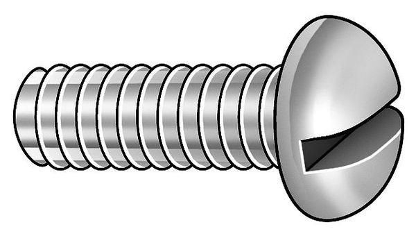 #10-32 x 3/4 in Slotted Round Machine Screw, Plain Brass, 7000 PK