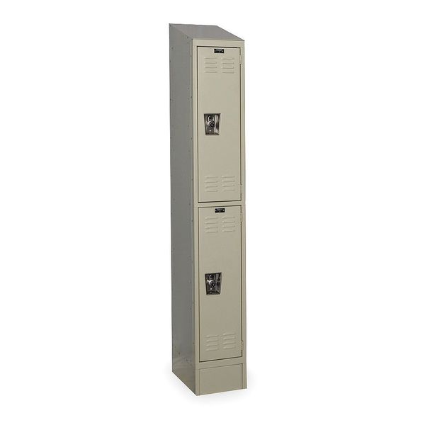 Wardrobe Locker, 12 in W, 12 in D, 82 in H, (1) Wide, (2) Openings, Tan