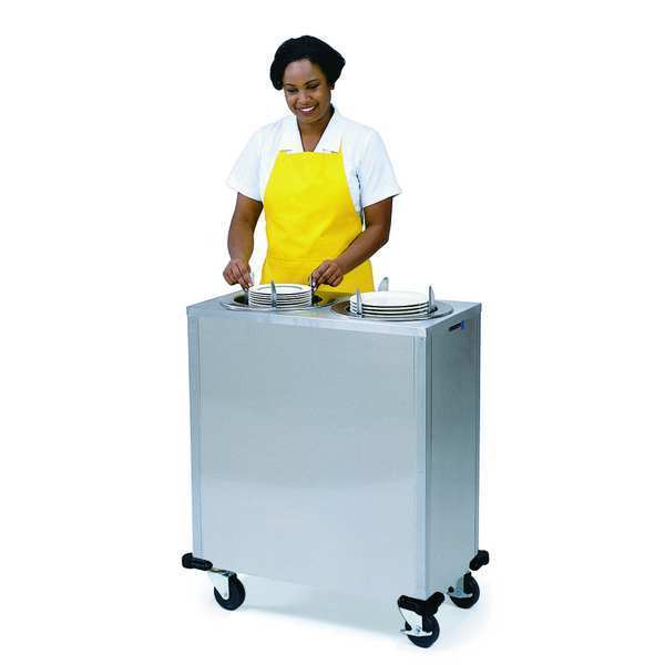 Adjustable Heated 2-Stack Plate Dispenser; Fits Plates 6-1/2