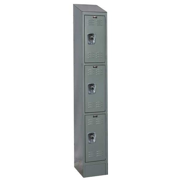 Wardrobe Locker, 12 in W, 15 in D, 83 in H, (1) Wide, (3) Openings, Dark Gray