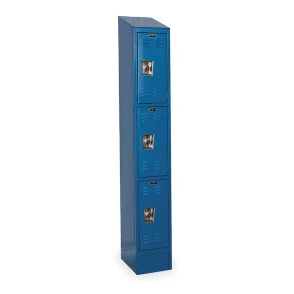 Wardrobe Locker, 12 in W, 18 in D, 84 in H, (1) Wide, (3) Openings, Marine Blue