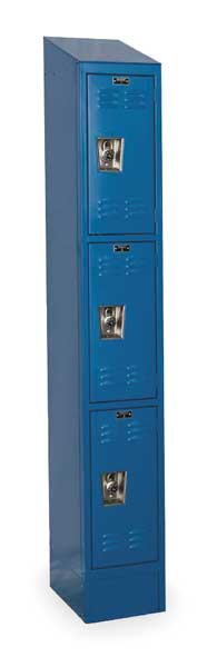 Wardrobe Locker, 12 in W, 15 in D, 83 in H, (1) Wide, (3) Openings, Marine Blue