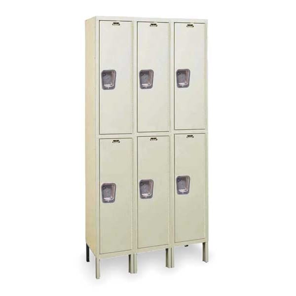 Wardrobe Locker, 45 in W, 18 in D, 78 in H, (2) Tier, (3) Wide, Tan