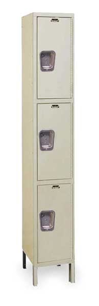 Wardrobe Locker, 12 in W, 18 in D, 78 in H, (1) Wide, (3) Openings, Tan