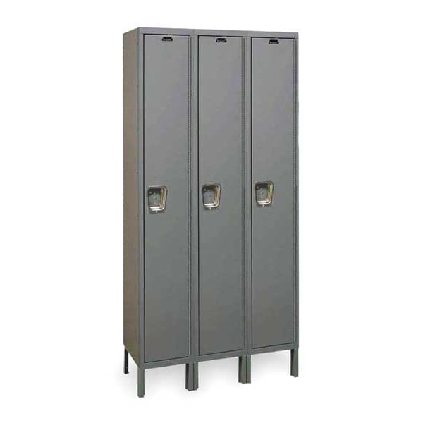 Wardrobe Locker, 54 in W, 21 in D, 78 in H, (1) Tier, (3) Wide, Dark Gray