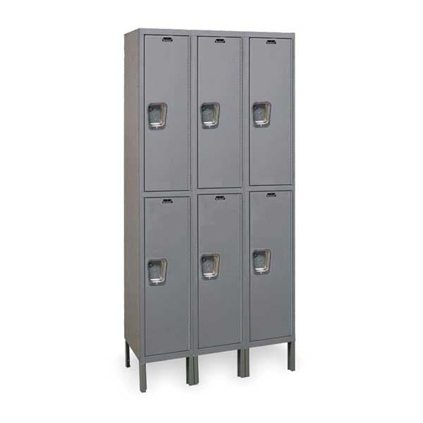 Wardrobe Locker, 36 in W, 18 in D, 78 in H, (2) Tier, (3) Wide, Dark Gray