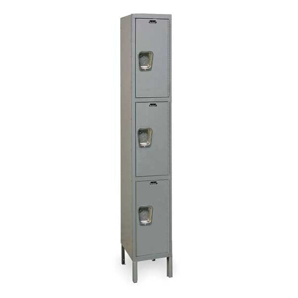 Wardrobe Locker, 12 in W, 12 in D, 78 in H, (1) Wide, (3) Openings, Dark Gray