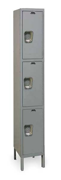 Wardrobe Locker, 12 in W, 15 in D, 78 in H, (1) Wide, (3) Openings, Dark Gray