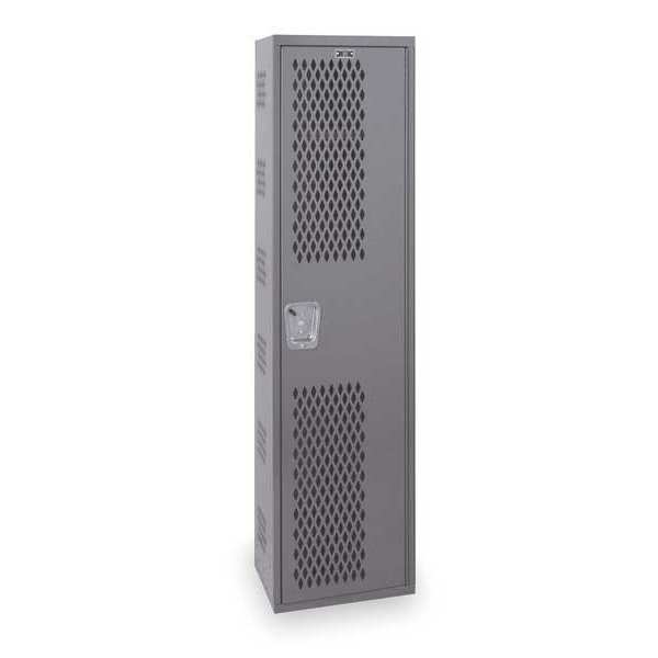 Wardrobe Locker, 12 in W, 12 in D, 72 in H, (1) Tier, (1) Wide, Dark Gray