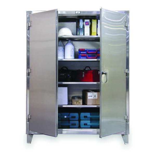 12 ga. Stainless Steel Storage Cabinet, 60 in W, 78 in H, Stationary