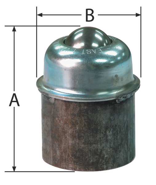 Ball Transfer, Pipe Mnt, 1-1/2In Ball Dia