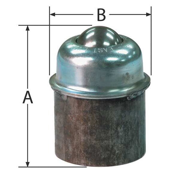 Ball Transfer, Pipe Mnt, 1-1/2In Ball Dia