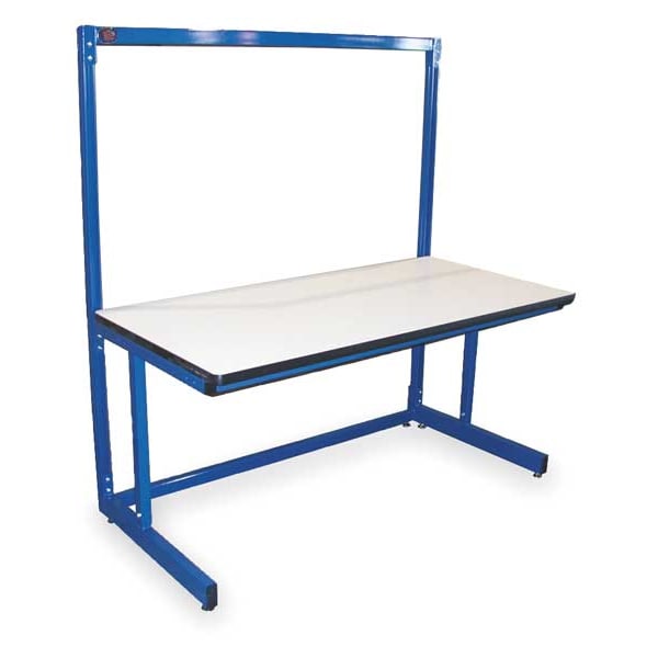 Bolted Workstation, ESD Laminate, 60 in W, 30 in to 36 in Height, 750 lb, Cantilever