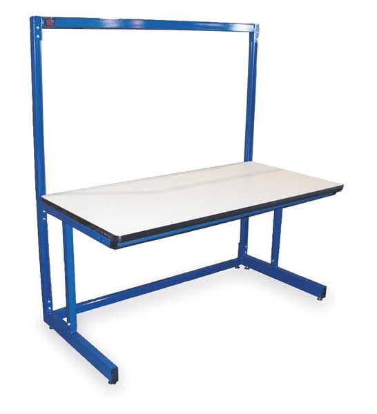 Bolted Workstation, ESD Laminate, 72 in W, 30 in to 36 in Height, 750 lb, Cantilever