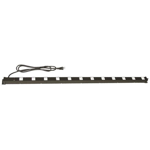 Power Strip, 49W x 1-1/2D x 1-1/2 H, Black