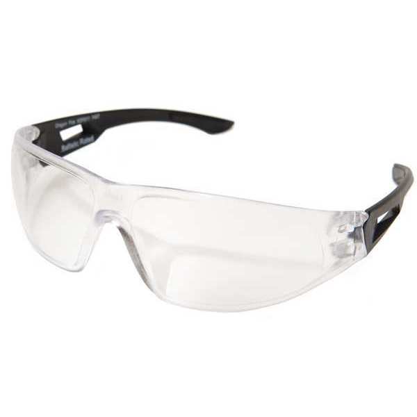Safety Glasses, Wraparound Clear Polycarbonate Lens, Anti-Fog, Scratch-Resistant