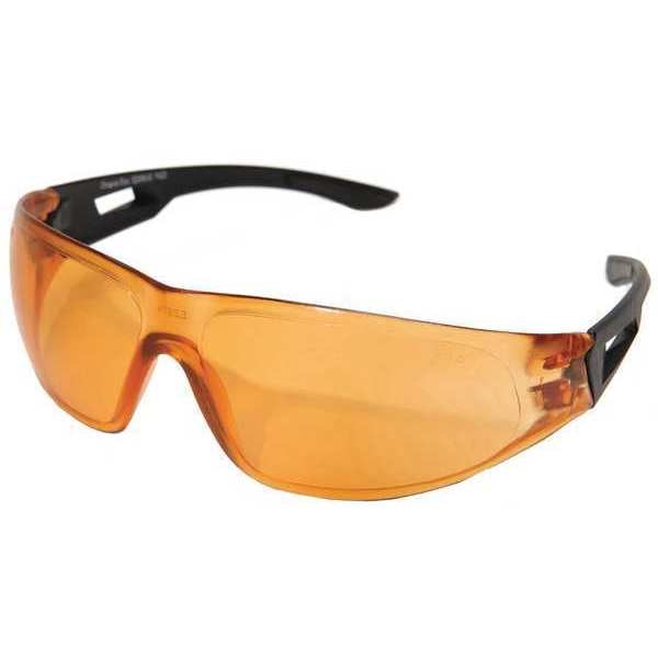 Safety Glasses, Wraparound Tiger's Eye Polycarbonate Lens, Anti-Fog, Scratch-Resistant