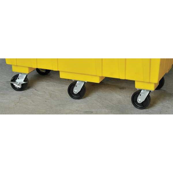 Cabinet Caster Wheels, 275 lb, Steel and Rubber
