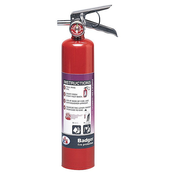 Fire Extinguisher, 10B:C, Dry Chemical, 2.5 lb