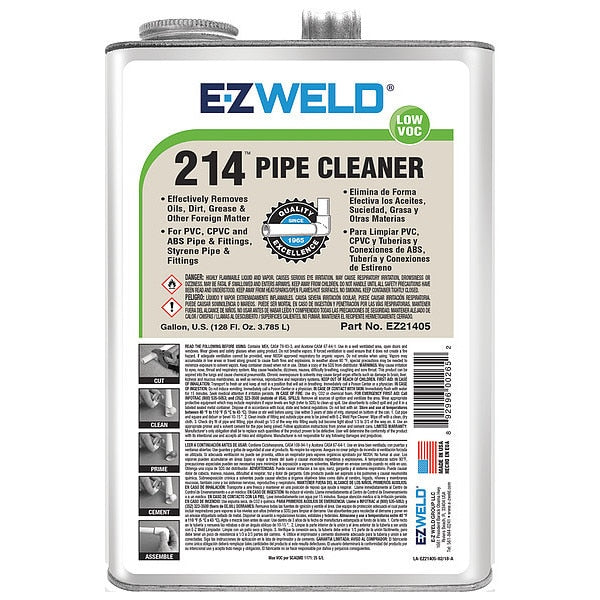 Pipe Cleaner, PVC and CPVC, 128 oz., Clear