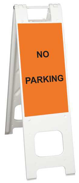 A-Frame Barricade Sign, Plastic, 45 in H, 3 in L, 13 in W, White
