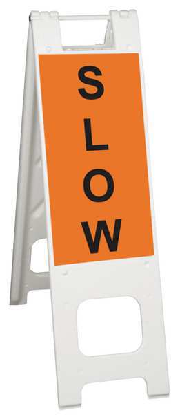 A-Frame Barricade Sign, Plastic, 45 in H, 3 in L, 13 in W, White