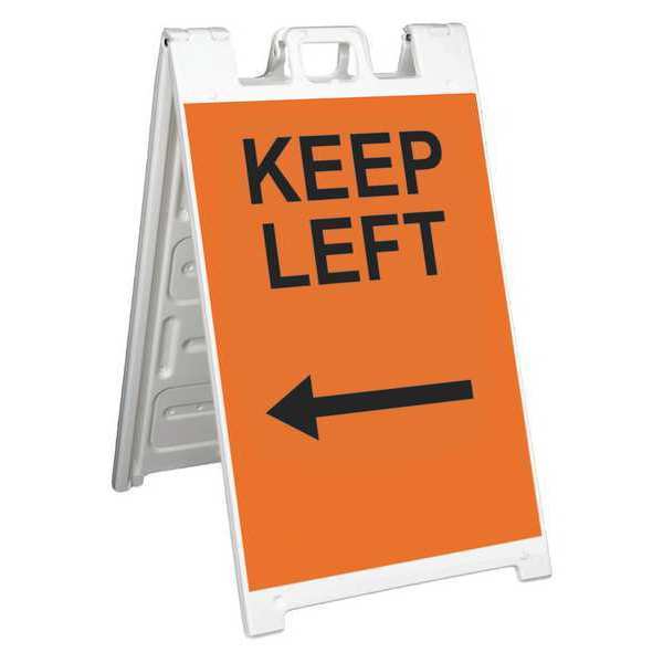 A-Frame Barricade Sign, Plastic, 45 in H, 3 in L, 25 in W, White