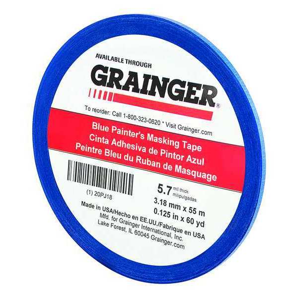 Painters Masking Tape, 60 yd.x1/8 in, Blue