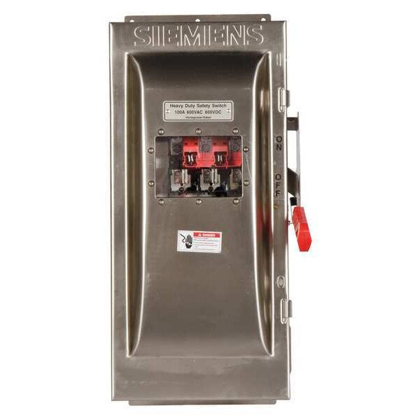Fusible Safety Switch, Heavy Duty, 600V AC, 3PST, 100 A, NEMA 3R