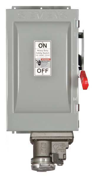 Fusible Safety Switch, Heavy Duty, 600V AC, 3PST, 60 A, NEMA 3R