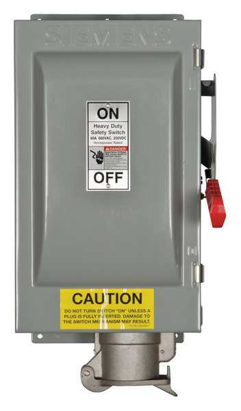 Nonfusible Safety Switch, Heavy Duty, 600V AC, 3PST, 60 A, NEMA 3R