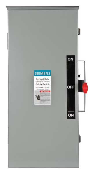 Nonfusible Safety Switch, General Duty, 240V AC, 3PST, 100 A, NEMA 3R