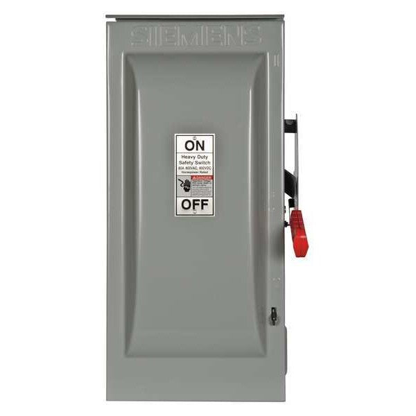 Fusible Safety Switch, Heavy Duty, 600V AC, 3PST, 60 A, NEMA 3R