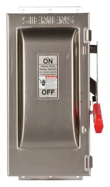 Nonfusible Safety Switch, Heavy Duty, 600V AC, 2PST, 30 A, NEMA 3R
