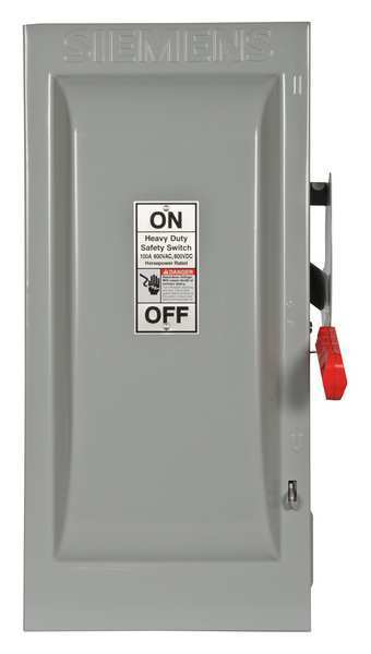 Nonfusible Safety Switch, Heavy Duty, 600V AC, 2PST, 100 A, NEMA 1