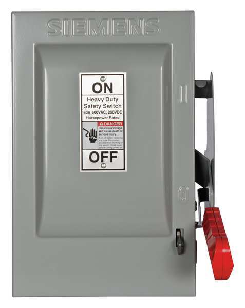 Nonfusible Safety Switch, Heavy Duty, 600V AC, 3PST, 60 A, NEMA 1