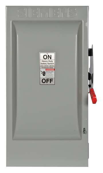 Fusible Safety Switch, Heavy Duty, 240V AC, 2PST, 200 A, NEMA 1