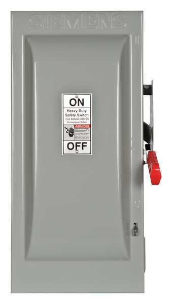 Fusible Safety Switch, Heavy Duty, 240V AC, 3PST, 100 A, NEMA 1