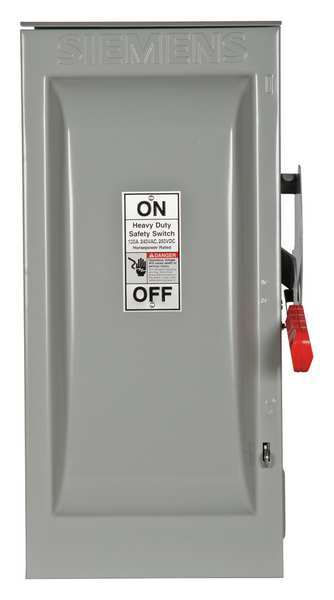 Fusible Safety Switch, Heavy Duty, 240V AC, 2PST, 100 A, NEMA 3R