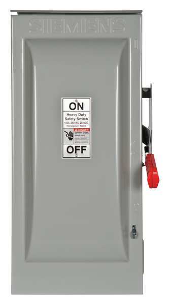 Fusible Safety Switch, Heavy Duty, 240V AC, 3PST, 100 A, NEMA 3R